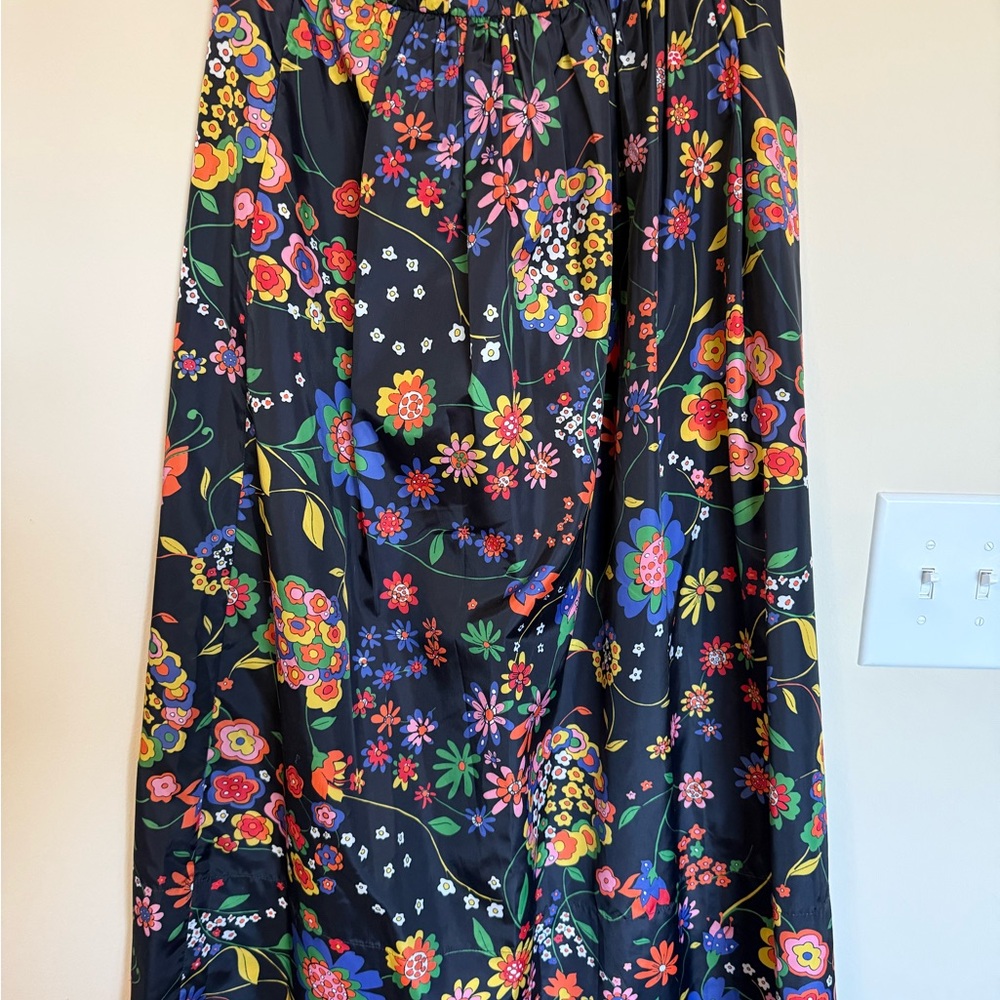 Tibi Pink and Orange Maxi A-Line Skirt